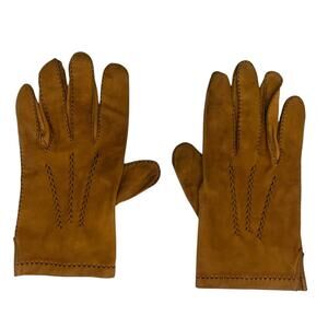 Men’s Brown Leather Gloves M Quiet Luxury Old Money Classic Winter‎ Accessory